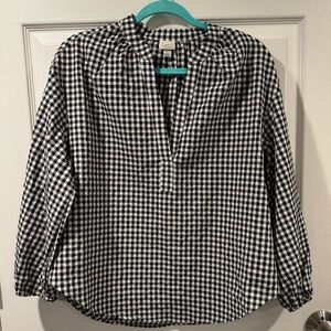 a new day Black and White Checkered Blouse